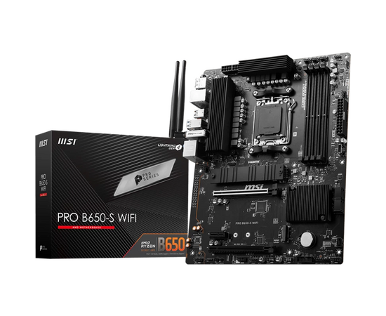  MB sAM5 MSI PRO B650-S WIFI AMD B650 4xDDR5 ATX AC`97 8ch(7.1) 2.5Gg RAID+HDMI+DP 