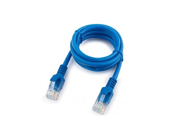  Патч-корд UTP5e, 1.5 м, литой, многожильный, биметалл CCA, 26AWG, PVC, синий, CABLEXPERT PP12-1.5M/B 