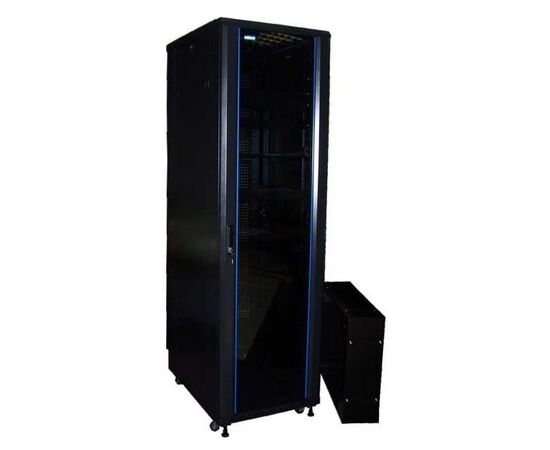  Шкаф коммутационный Lanmaster Business (TWT-CBB-27U-6X8-G1) напольный 27U 600x800мм пер.дв.стекл черный 