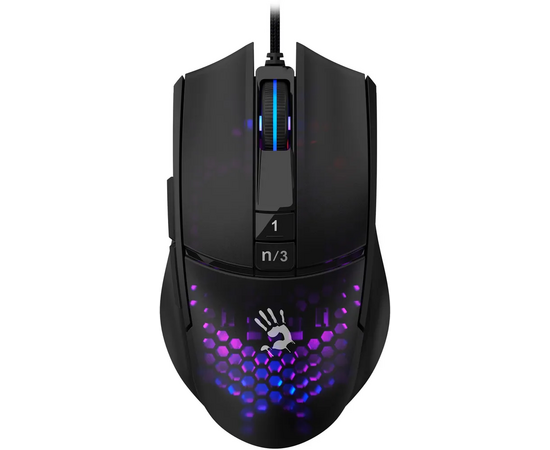  Мышь A4Tech Bloody L65 Max черный/фиолетовый оптическая (12000dpi) USB (6but) L65 MAX/HONEYCOMB 
