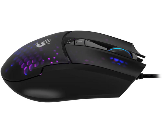  Мышь A4Tech Bloody L65 Max черный/фиолетовый оптическая (12000dpi) USB (6but) L65 MAX/HONEYCOMB 