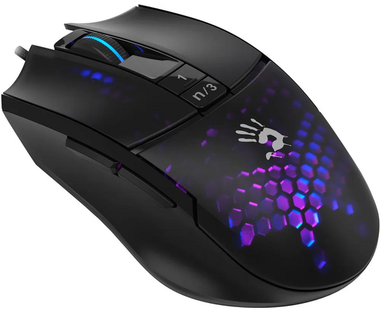  Мышь A4Tech Bloody L65 Max черный/фиолетовый оптическая (12000dpi) USB (6but) L65 MAX/HONEYCOMB 