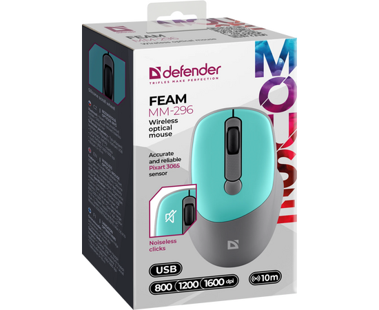  Мышь DEFENDER Feam MM-296 52294 