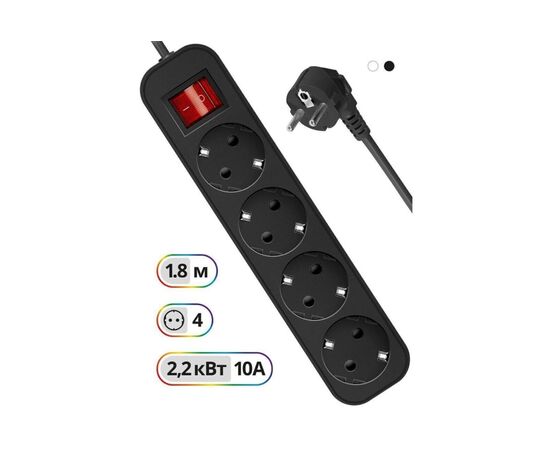  Удлинитель Defender G418 (99337) 1.8 м, 4 розетки 