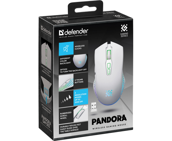  Мышь DEFENDER Pandora GM-502 52502 белый 