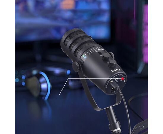  Микрофон универсальный кардиоидный JMARY MC-PW12, Type-C+Bluetooth+AUX, черный 