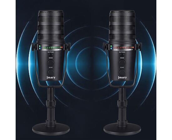  Микрофон универсальный кардиоидный JMARY MC-PW12, Type-C+Bluetooth+AUX, черный 