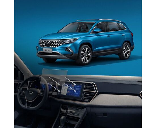  Защитное гибридное стекло МАТОВОЕ Krutoff для экрана мультимедии Jetta VS7 2022 