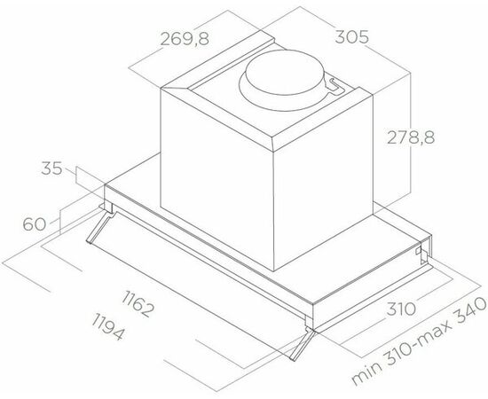  Вытяжка встраиваемая Elica Boxin IX/A/120 (PRF0181338) нерж управление ползунковое (1 мотор) 