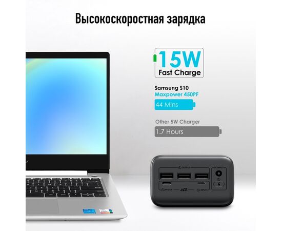  Power Bank ITEL Maxpower 450PF, 45000мAч черный 