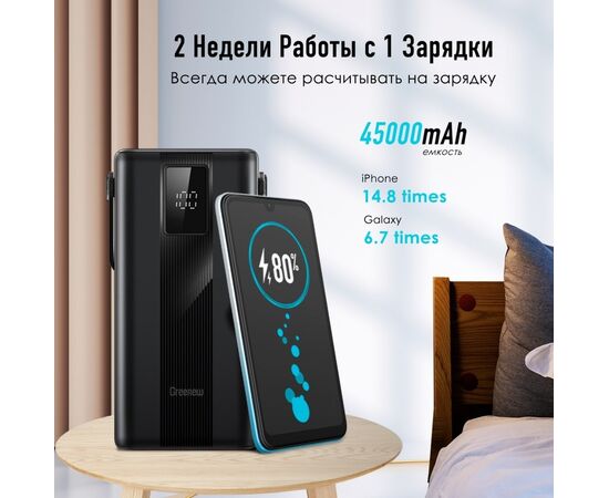  Power Bank ITEL Maxpower 450PF, 45000мAч черный 