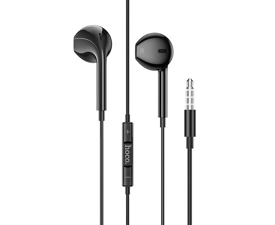  Проводные наушники с микрофоном вкладыши Hoco M101 Crystal joy Jack 3,5  (черный) (235083) 