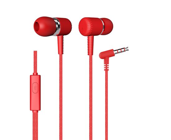 Наушники вакуумные AUX разъём с МК без рег.громкости длина 1.1м More choice G24 (Red) 