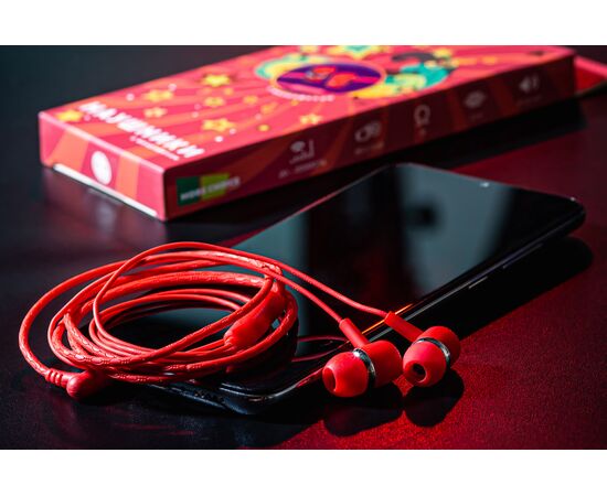  Наушники вакуумные AUX разъём с МК без рег.громкости длина 1.1м More choice G24 (Red) 