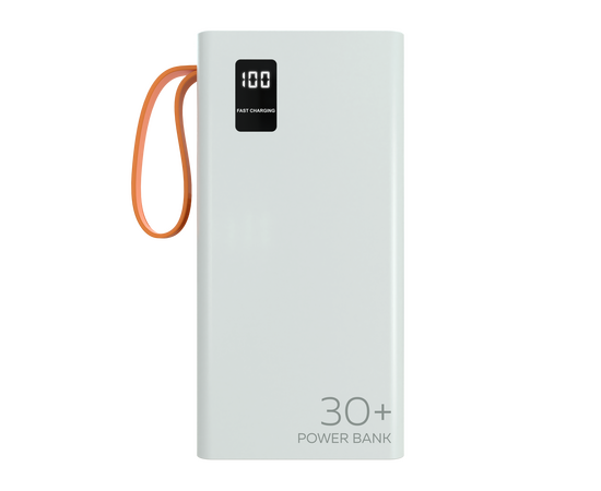  Внешний аккумулятор 30000mAh 2USB 2.1A More choice PB22-30 с кабелем (White) 