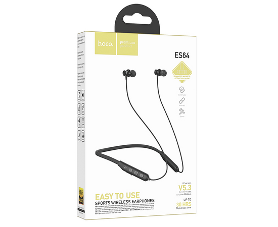  Bluetooth-наушники вакуумные с дугой Hoco ES64 Easy Sound (Black) 