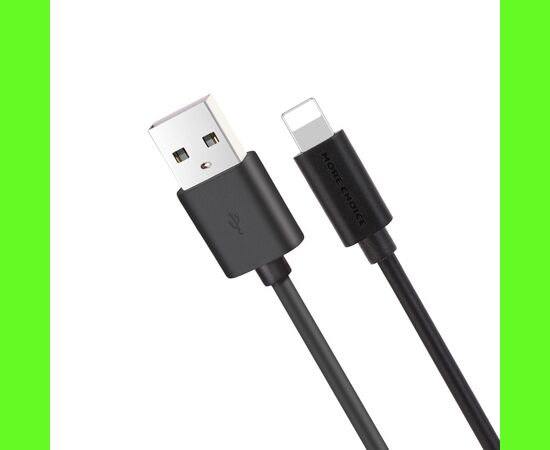  Дата-кабель USB 2.1A для Lightning 8-pin More choice K13i TPE 1м (Black) 