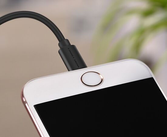  Дата-кабель USB 2.1A для Lightning 8-pin More choice K13i TPE 1м (Black) 