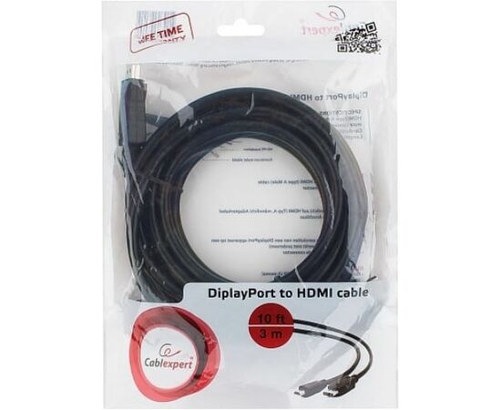  Кабель Gembird/Cablexpert CC-DP-HDMI-3M DisplayPort-HDMI 20M/19M 3м черный экран пакет 