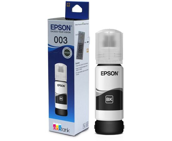  Чернила Epson 003 C13T00V198 65 мл, черный, оригинальные для Epson L1110, L3100, L3101, L3110, L3115, L3116, L3150, L3151, L3152, L3156, L5190 