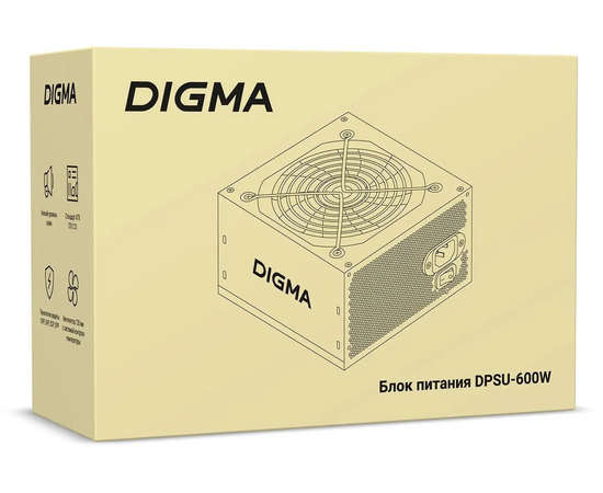  Блок питания Digma DPSU-600W ATX 600W (20+4pin) 120mm fan 4xSATA RTL 