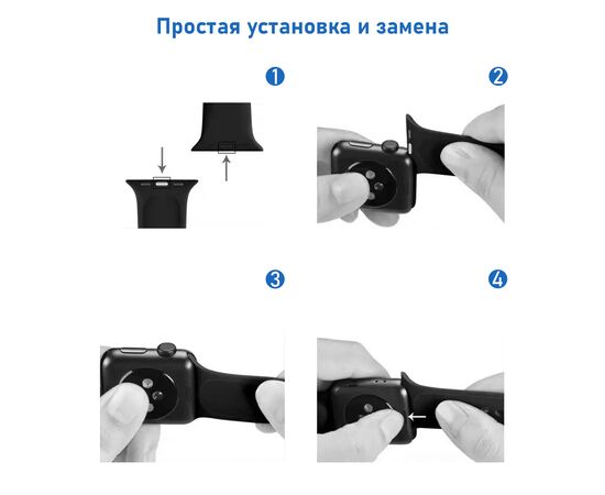  Ремешок силиконовый Great Case Sport для Apple Watch 38/40/41 мм, 225мм, на кнопке, абрикосовый (2) 