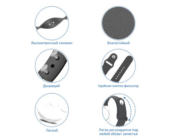  Ремешок силиконовый Great Case Sport для Apple Watch 42/44/45/49 мм, 235мм, на кнопке, васильковый (53) 