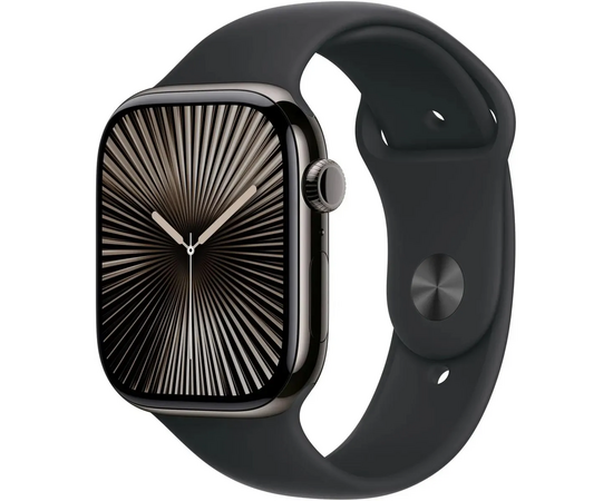  Smart-часы Apple Watch Series 10 MWWP3LW/A 46мм 2.1" OLED корп.черный Sport Band рем.черный разм.брасл.:140-190мм 