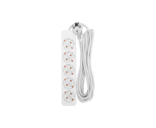  Удлинитель PROconnect 13-4213 5 гнезд, 5м, 3х0,75мм², с/з, белый 