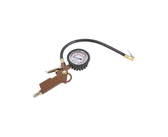  Пневмопистолет для подкачки шин FORSTIME FT-2370G(54676) с аналоговым манометром и шлангом (0-16bar, манометр заполнен глицирином), в блистере 