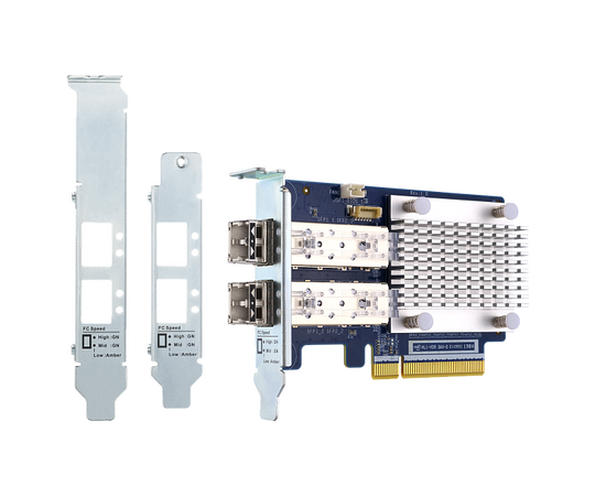  Сетевая карта QNAP QXP-16G2FC Dual-port Fiber Channel adapter, 2 x 16 Gb / s SFP +, PCIe Gen3 x8. For QTS OS Only 
