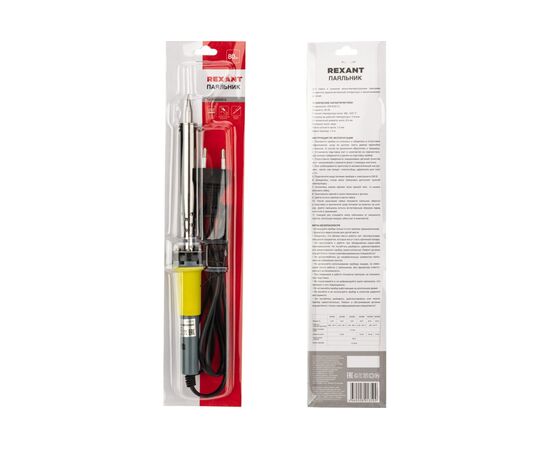  Паяльник Rexant 12-0125 с керамич. нагр. долгов. жало 230В, 80Вт 