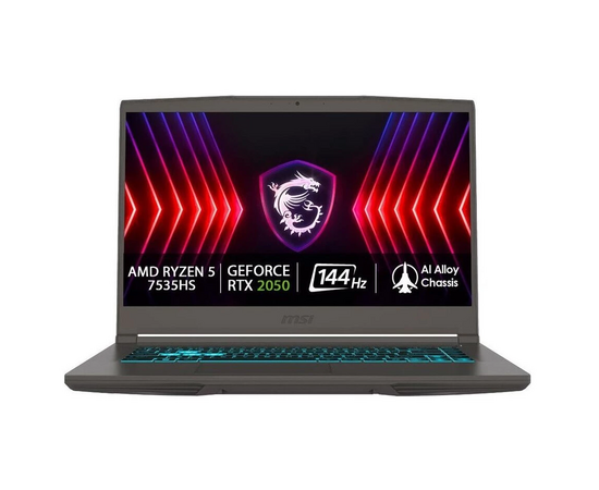  Ноутбук MSI Thin A15 B7UC-405XRU 15.6" FHD IPS/AMD Ryzen 5 7535HS/16GB (8GBx2)/SSD 1TB NVMe PCIe/RTX3050-4GB/DOS (Non-OS)/Gray 