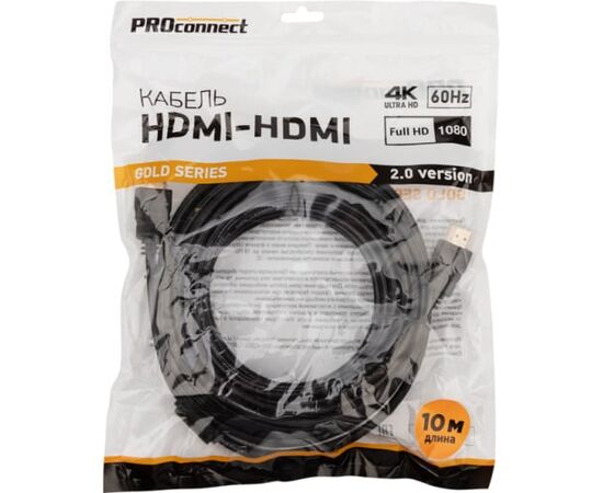  Кабель Proconnect (17-6108-6) HDMI - HDMI 2.0 gold 10м 