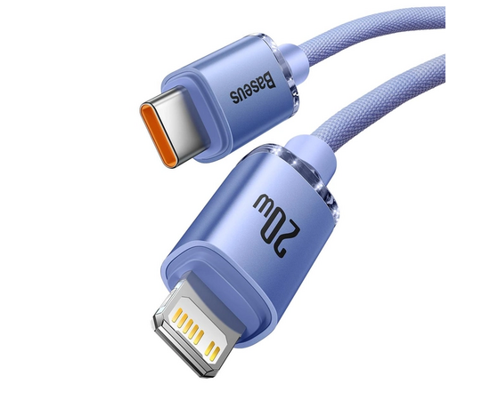  Кабель Type-C to iP Baseus Crystal Shine Series Fast Charging Data Cable 20W 1.2m, CAJY000205 (Purple) 