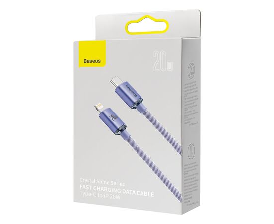  Кабель Type-C to iP Baseus Crystal Shine Series Fast Charging Data Cable 20W 1.2m, CAJY000205 (Purple) 