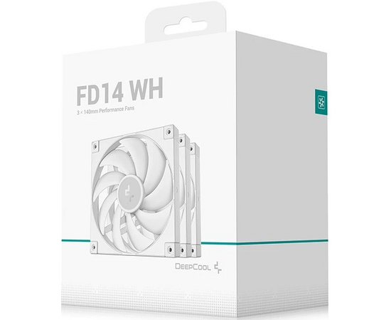  Вентилятор DEEPCOOL FD14 WH-3 in 1 140x140x25мм (PWM, белый, 400-1650об/мин) Color BOX 