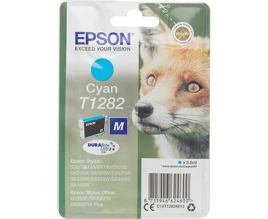  Картридж струйный Epson T1282 C13T12824012 голубой (3.5мл) для Epson S22/SX125 