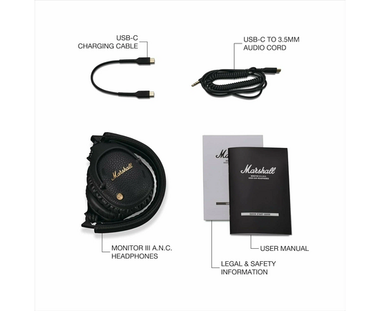  Наушники Marshall Monitor III A.N.C. , чёрный 
