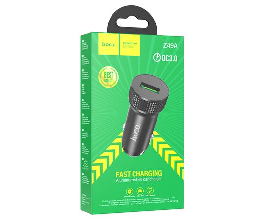  Автомобильное зарядное устройство HOCO Z49A Level, 1xUSB, 18W, черный 