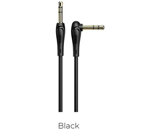  HOCO UPA14/ AUX аудио кабель/3.5 mm jack - 3.5 mm jack/ 1m/ Угловой коннектор/ Black 