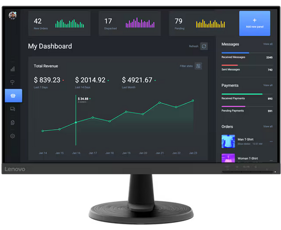  Монитор Lenovo ThinkVision C24-40 (63DCKAT6UK) 23.8" 1920x1080, VA, 75Гц, 1хHDMI, черный 