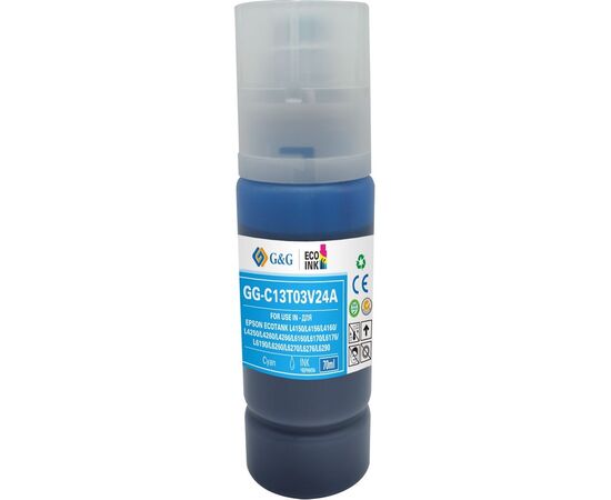  Чернила G&G GG-C13T03V24A 101C голубой70мл для Epson L4150/L4160/L6160/L6170 