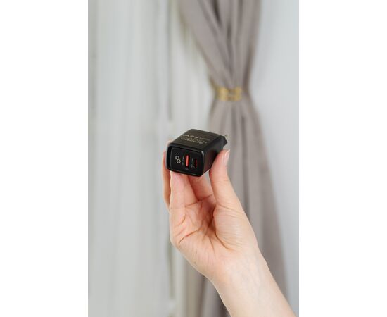  Сетевое зарядное устройство CityPump 45W 1хUSB-C 1xUSB-A GaN 2xPCU(30W+15W), ЧЕРНЫЙ 