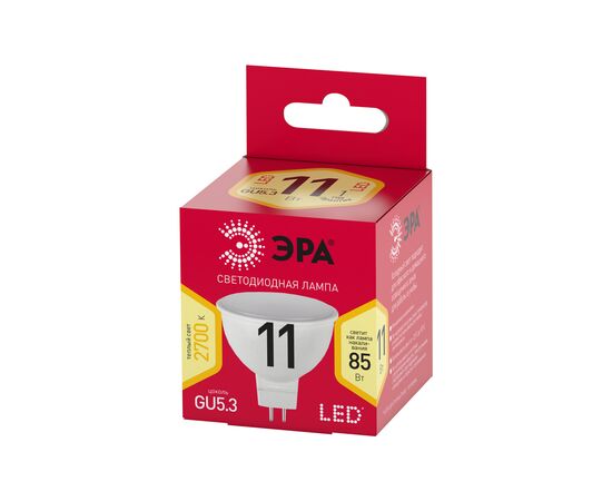  Лампа светодиодная ЭРА RED LINE LED MR16-11W-827-GU5.3 R GU5.3 11 Вт софит теплый белый свет (1/100) 