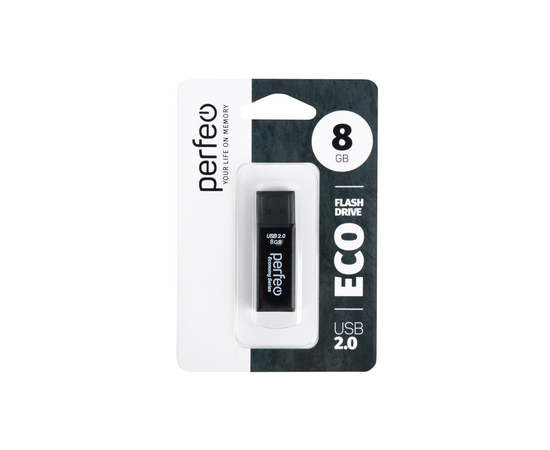  Флешка Perfeo 8GB E03 Чёрная economy series 