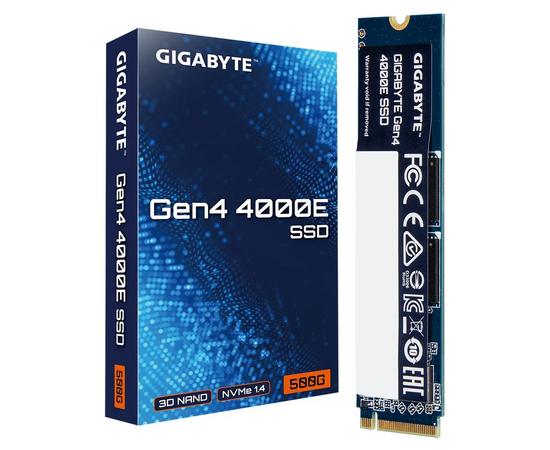  SSD Gigabyte G440E500G M.2 2280 500GB Gen4 4000E PCI Express 4.0x4, NVMe 1.4, 3600/3000, MTBF 1.5M, 3D NAND, 300TBW, RTL 