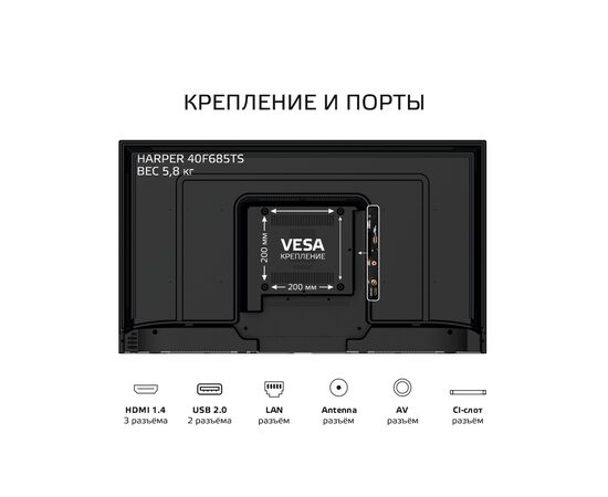  Телевизор HARPER 40F685TS 