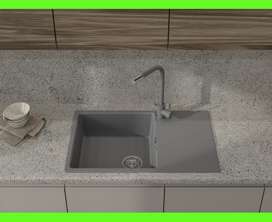  Кухонная мойка GRANFEST Urban 678L dark gray 