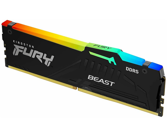  ОЗУ Kingston FURY Beast RGB XMP Gaming Memory (KF556C40BBAK2-16) DDR5 5600 16GB DIMM Non-ECC, CL40, 1.25V, (Kit of 2) 1RX16 40-40-40 28 